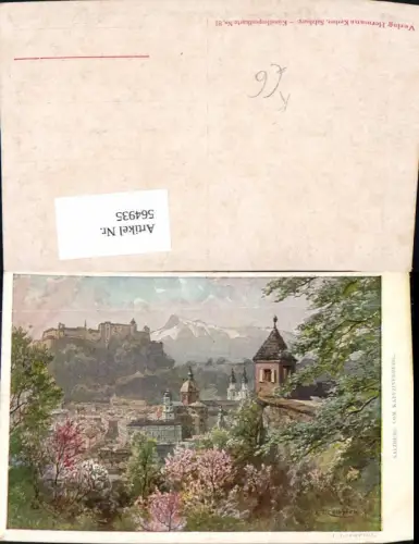 564935,Künstler Ak E. T. Compton Salzburg v. Kapuzinerberg