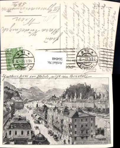 564948,Künstler Ak F. Irresberger Salzburg Hotel Österreichischer Hof