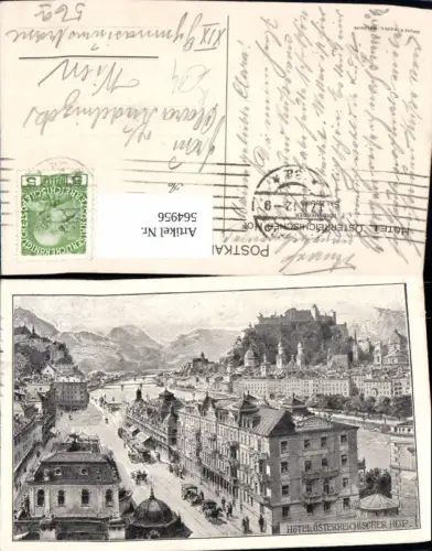 564956,Künstler Ak F. Irresberger Salzburg Hotel Österreichischer Hof