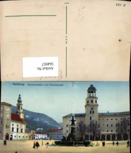 564957,Salzburg Residenzplatz u. Glockenspiel Brunnen pub Ottmar Zieher Z 133