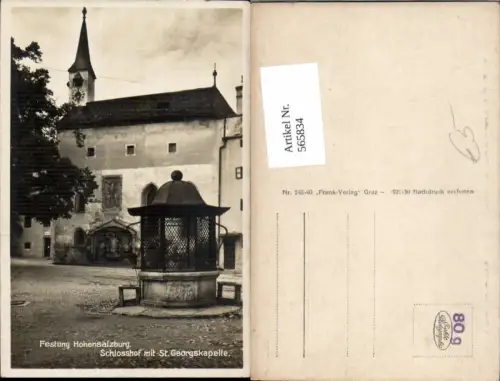 565834,Foto Ak Salzburg Festung Hohensalzburg Schlosshof m. St Georgskapelle