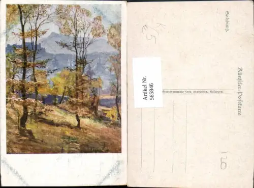 565846,Künstler Ak Salzburg Festung Hohensalzburg Bäume Wald i. Vordergrund