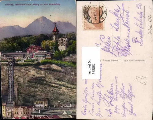 565862,Salzburg Restaurant Elektrischer Aufzug auf d. Mönchsberg