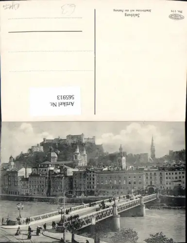 565913,Salzburg Stadtbrücke m. d. Festung Hohensalzburg