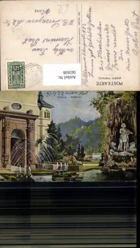 565938,Künstler Ak Salzburg Schloss Hellbrunn Springbrunnen Wasserspiele