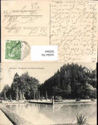 565944,Salzburg Schloss Hellbrunn Parkpartie m. Monatsschlössel Brunnen pub Würthle u. Sohn