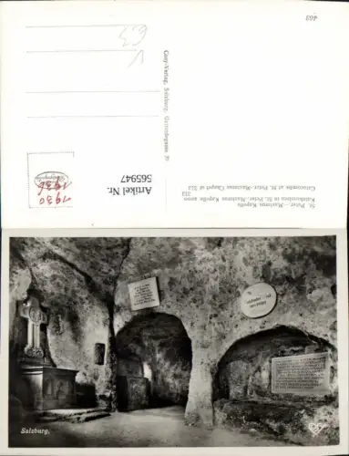 565947,Foto Ak Salzburg St Peter Maximus-Kapelle Katakomben Gruft Gräber Friedhof pub Cosy 463