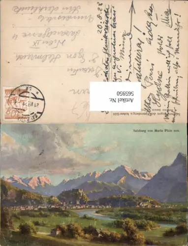 565950,Künstler Ak F. Kulstrunk Salzburg geg. Untersberg u. Hohen Göll Maria Plain