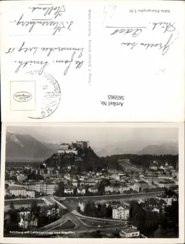 565965,Foto Ak Salzburg m. Lattengebirge u. Stauffen Festung Hohensalzburg
