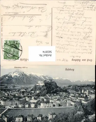 565974,Salzburg m. Untersberg Festung Hohensalzburg