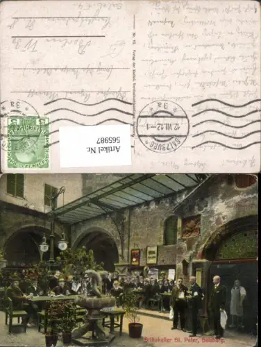 565987,Salzburg Stiftskeller St Peter Innenansicht Brunnen Bier Wein