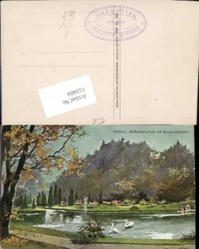 615404,Künstler AK T. Guggenberger Salzburg Hellbrunn Park Schwan