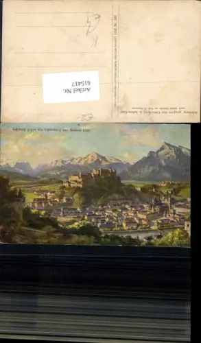 615417,Künstler AK F. Kulstrunk Salzburg gegen Untersberg