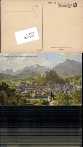 615418,Künstler AK F. Kulstrunk Salzburg gegen Untersberg