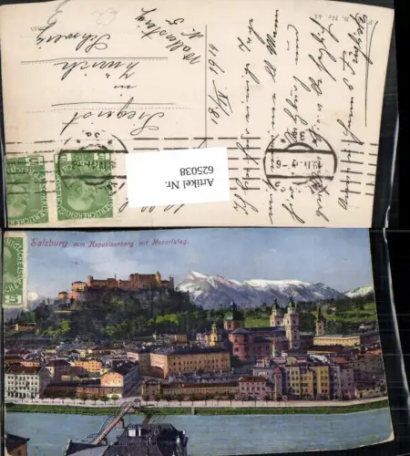 625038,Salzburg v. Kapuzinerberg m. Mozartsteg Brücke