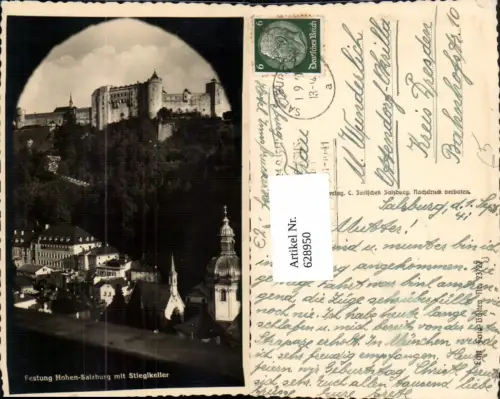 628950,Foto Ak Salzburg Festung Hohensalzburg m. Stieglkeller
