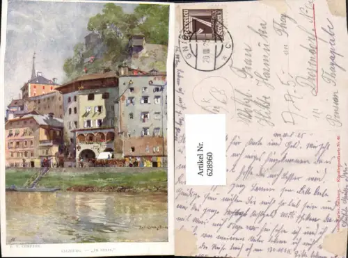 628960,Künstler Ak E. T. Compton Salzburg Im Stein