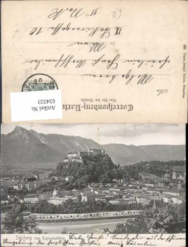634333,Salzburg vom Kapuzinerberg m. Festung