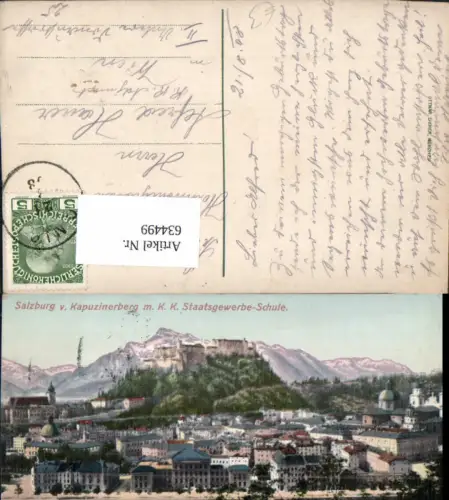 634499,Salzburg v. Kapuzinerberg m. K.K. Staatsgewerbe-Schule