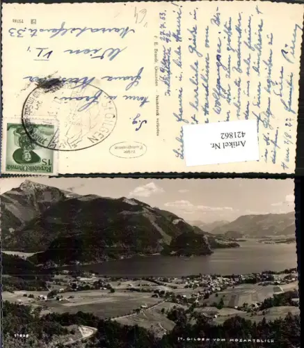 421862,St. Gilgen Totale vom Mozartblick Bergkulisse pub F. E. Brandt 11627