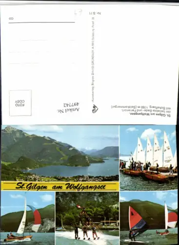 497742,St. Gilgen am Wolfgangsee Wasserski Segler Mehrbildkarte pub Cosy