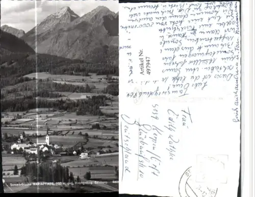 497947,Mariapfarr Totale geg. Hochgolling Bergkulisse