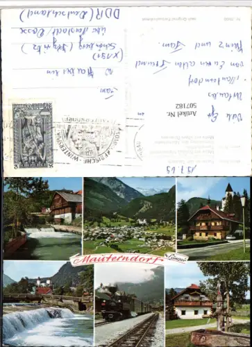 507182,Mauterndorf Totale Wehr Eisenbahn Lok Brunnen Mehrbildkarte