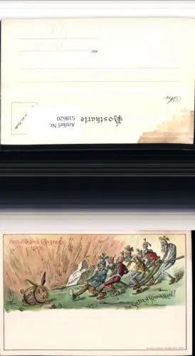 518620,Künstler Litho Anti Alkohol Congress 1901 Trinkerhumor Sieben Schwaben Bier