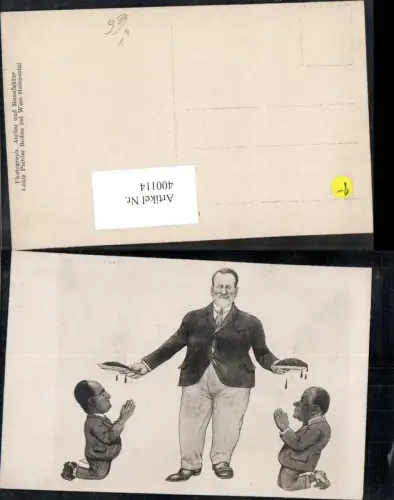 400114,Männer kniend bitten um Essen Völlerei Dicker Mann Rauchen Scherz Humor pub Louis Pichler Baden b. Wien