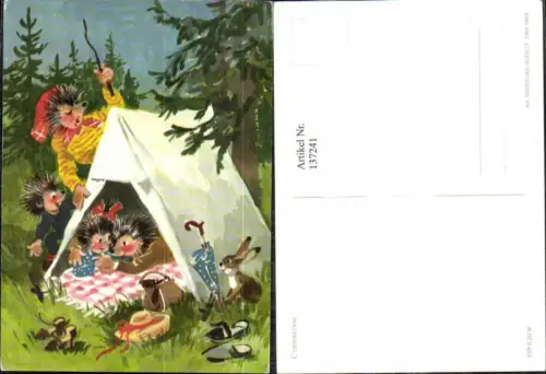 137241,Igel Familie Zelt i. Wald Hase