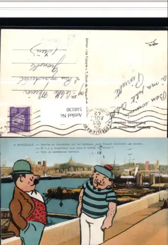 518130,Scherz Humor Marseille Matrose Mann Hafen Comic