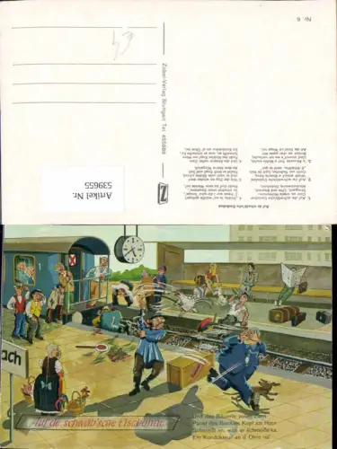 539655,Humor Scherz Schwäbische Eisenbahn Bahnhof Huhn Hund