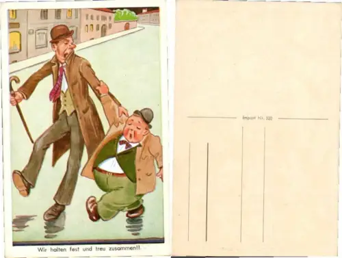 61293,Wir halten zusammen Juxkarte Betrunkene Männer