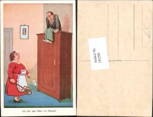 141299,Emanzipation Ich bin der Herr im Hause Humor Scherzkarte