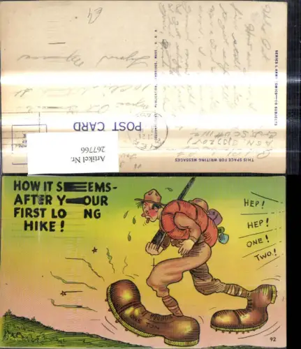 267766,Künstler Ak Mann m. Riesenschuhen Spruch Scherz Humor