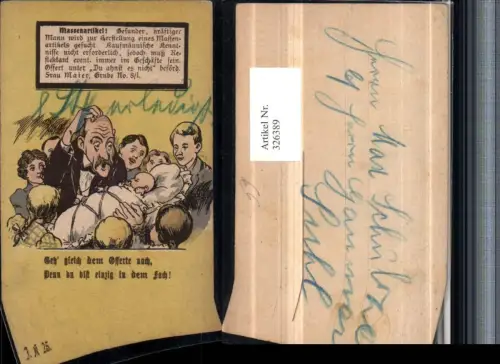 326389,Künstler AK Scherz Humor Personen Mann kratzt sich am Kopf Kind Spruch Suchanzeige