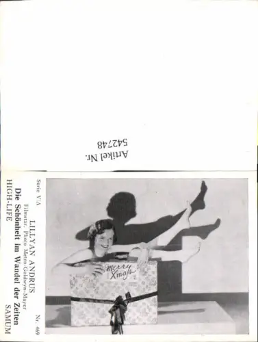 542748,Movie Star Lillyan Andrus Samum High Life Card 469