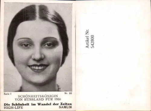 542800,Movie Star Schönheitskönigin Russland Samum High Life Card 83