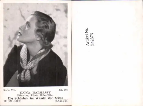 542873,Movie Star Ilona Halmassy Samum High Life Card 508