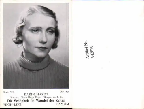 542876,Movie Star Karin Hardt Samum High Life Card 517