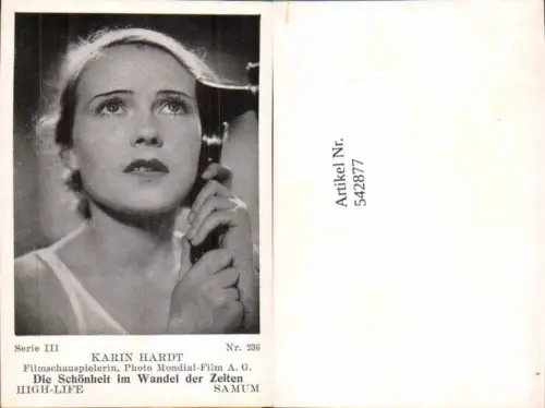 542877,Movie Star Karin Hardt Samum High Life Card 236