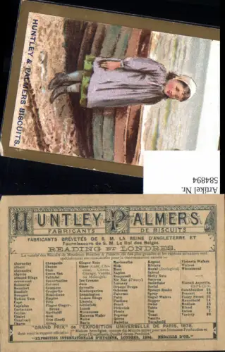 584894,Huntley e Palmers Biscuits Reklame Bild Victorian Advertising Trade Card