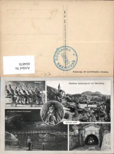 604870,Mehrbild Ak Hallein Salzbergwerk a. Dürrnberg Stollenfahrt Ausfahrt Bergwerk