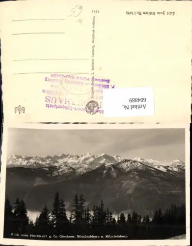 604889,Foto Ak Blick v. Hochkeil g. Großglockner Wiesbachhorn u. Kitzsteinhorn Mühlbach a. Hochkönig
