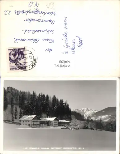 604898,Foto Ak Niedernfritz Huttergut Familie Stadler Pension Winteransicht