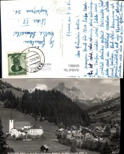 604901,Foto Ak Filzmoos Post Eben i. Pongau m. Bischofsmütze