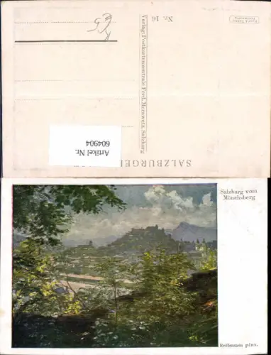 604904,Künstler Ak Reiffenstein Salzburg v. Mönchsberg Festung Hohensalzburg