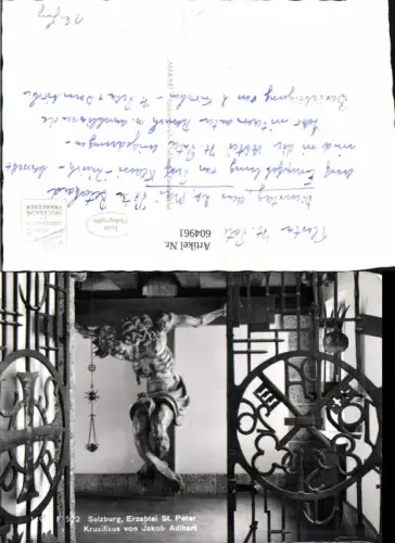 604961,Foto Ak Salzburg Erzabtei St Peter Kruzifixus v. Jakob Adlhart