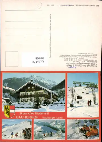 604998,Mehrbild Ak Niedernsill b. Zell a. See Bacherhof Wintersport Skilift