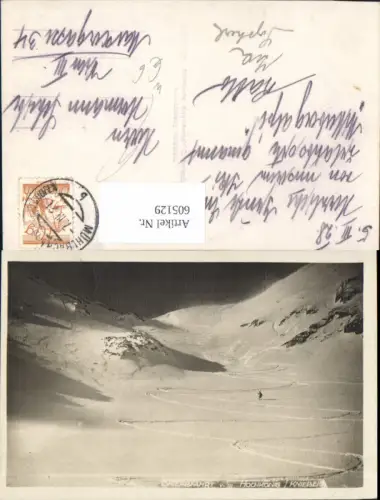 605129,Foto Ak Skiabfahrt v. Hochkönig Kniebeis Wintersport Mühlbach a. Hochkönig